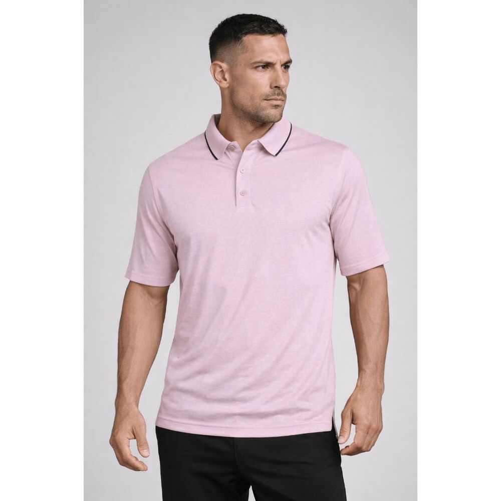 Walter Hagen Men's Performance 11 Champ Pink Short Sleeve Golf Polo S UPF 50+